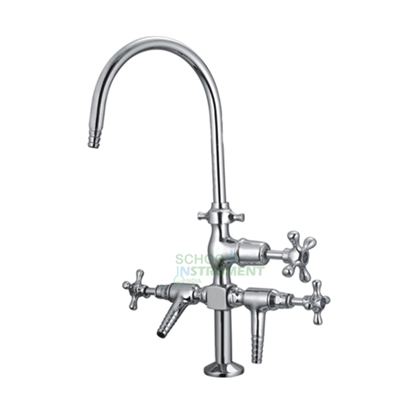 Water Tap, Swan Neck, Knobbed, Chrome